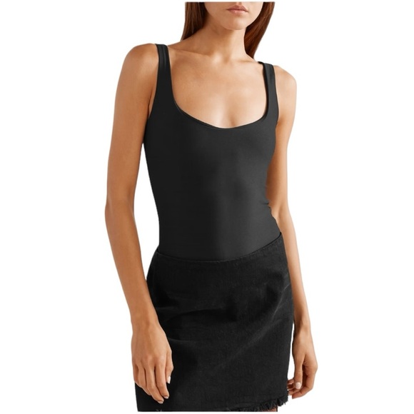 ALIX NYC Mott Scoop Neck Stretch-Jersey Black Bodysuit Size L - Picture 11 of 12